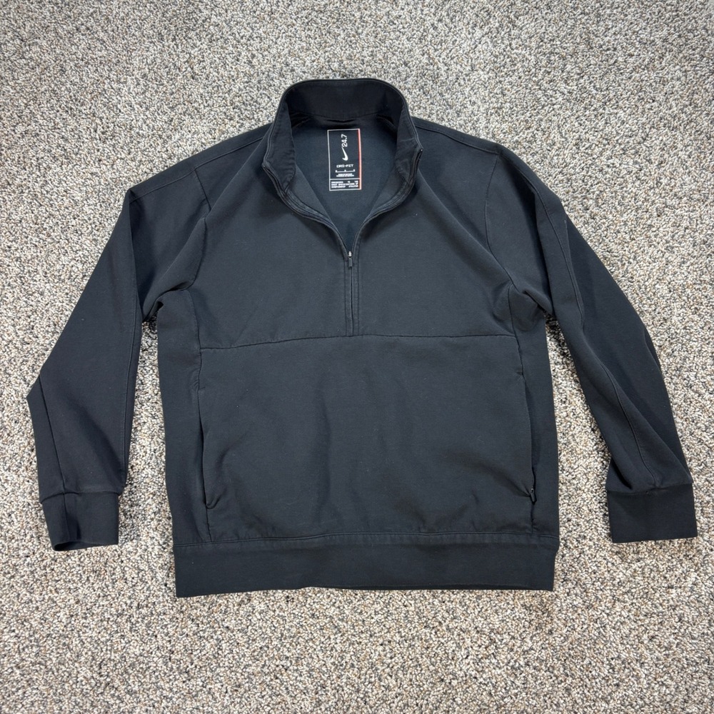Nike Dri-FIT 24.7 Impossibly Soft Men's M 1/2 Zip Pullover Black Training Jacket
